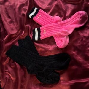 Juicy Couture Pink and Black Casual Socks